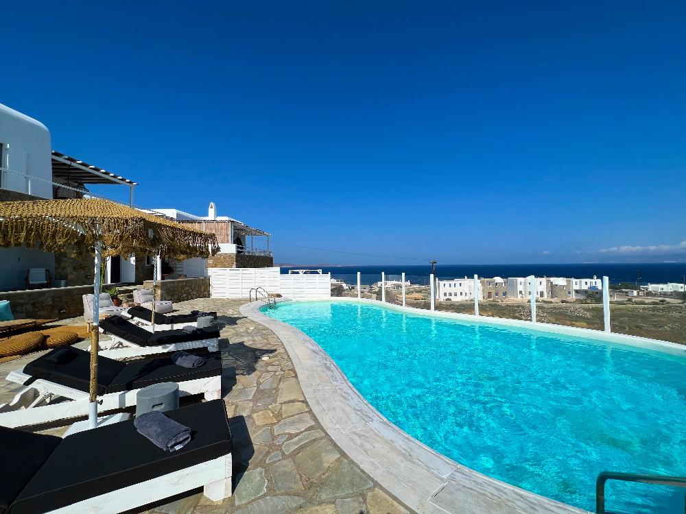 Cosset Villa: Boho Chic-Design, Meer&Hafen-Blick, privater Pool, Whirlpool, Sonnenuntergang, 84600 Mykonos (Kanalia) (Griechenland), Villa